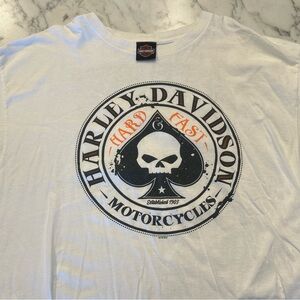 Harley-Davidson White Tee with Black and Orange Logo